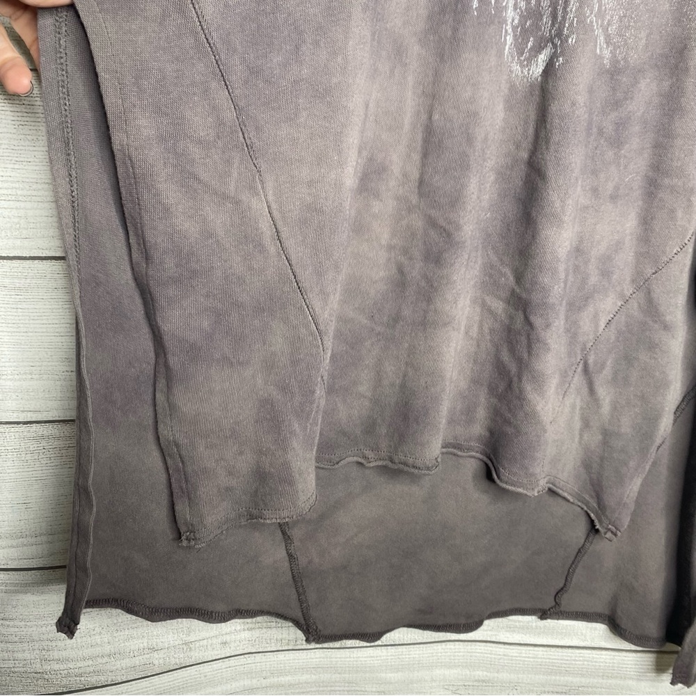 We The Free Gray Graphic T-Shirt Dress with Black Sequin Sleeves - Picture 3 of 9